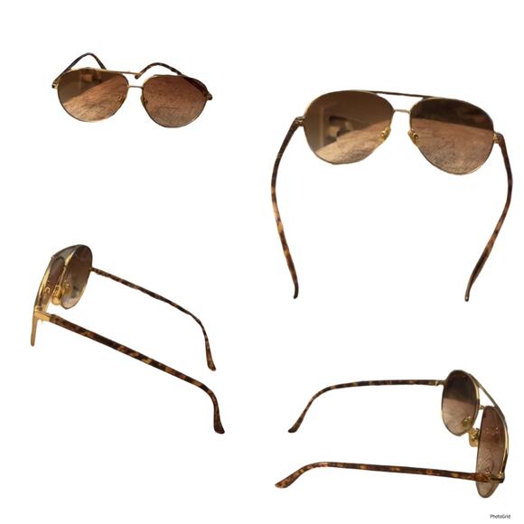 VTG 90's Aviator Style Personal Opt Bi-Focal Reading Sunglasses (Gold/Tortoise) - Picture 1 of 3